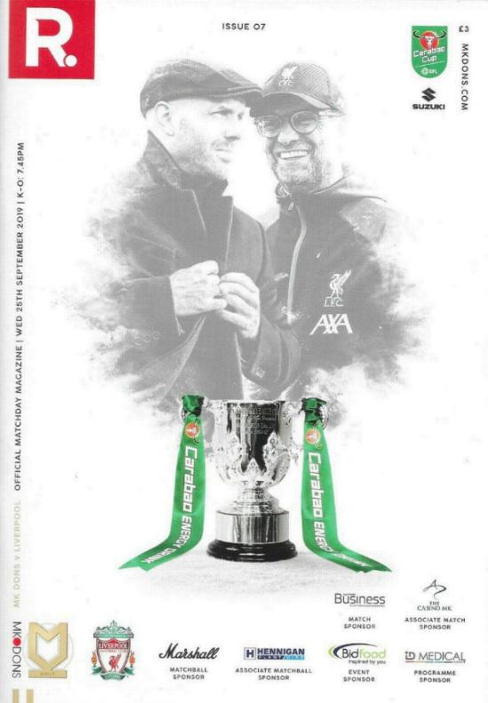 MK DONS v LIVERPOOL 2019/20 (LEAGUE CUP)